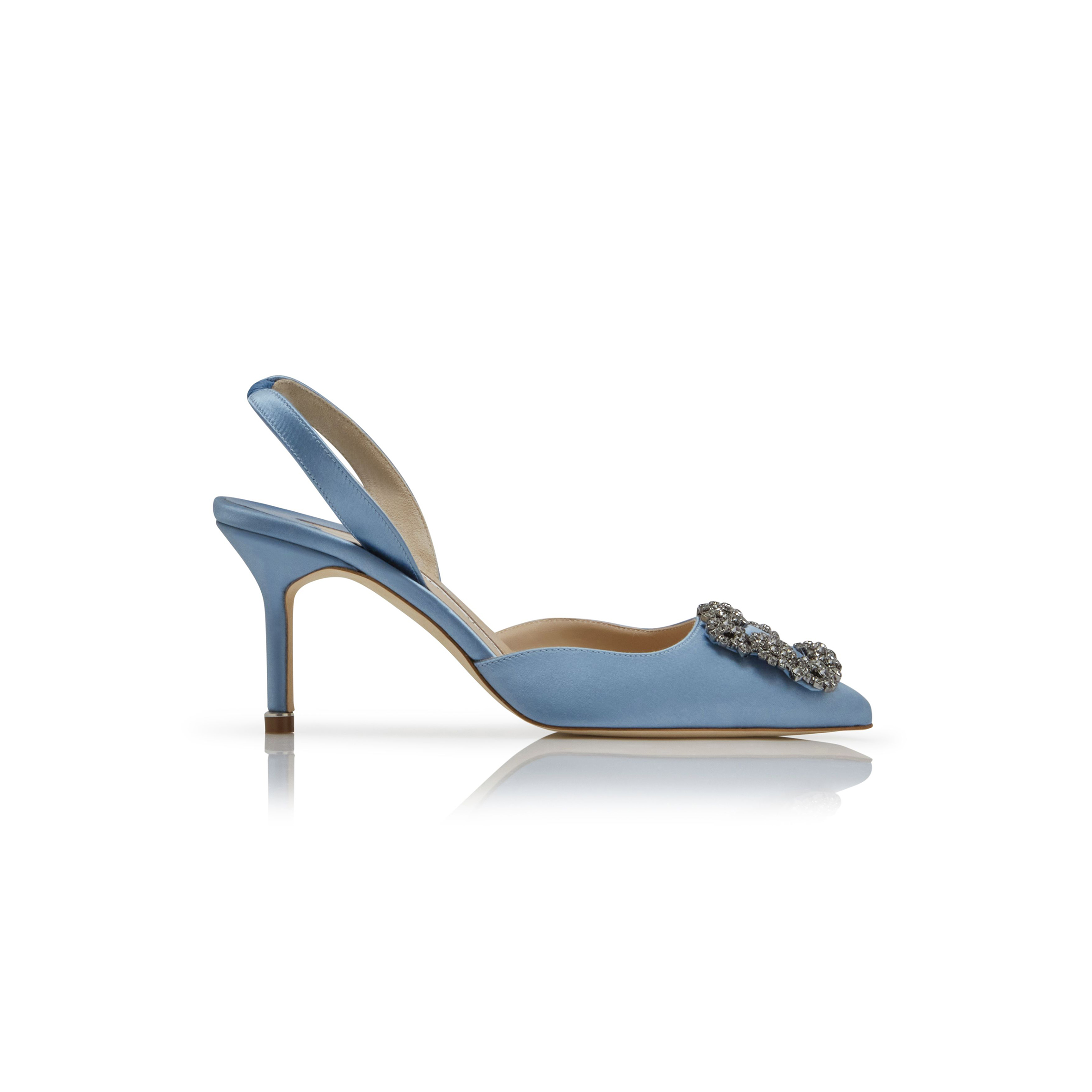 man010 B1ahn*k hangisli light blue satin jewel buckle slingback pumps 419-0473-0014